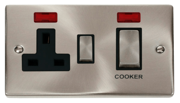 Click Deco Satin Chrome Cooker Control Unit Neon