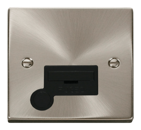 Click Deco Satin Chrome Unswitched Fused Spur Flex Outlet