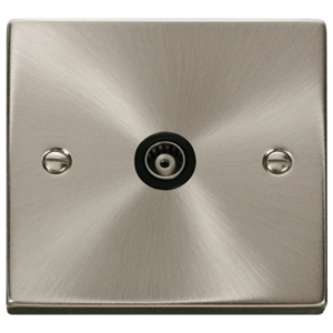 Click Deco Satin Chrome 1 Gang Isolated Coaxial Socket