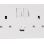 Click Polar 2 Gang USB Switched Socket