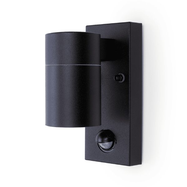 Coral Black PIR Down Wall Light