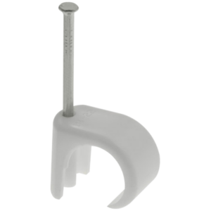White 10-14mm Round Cable Clips (100)