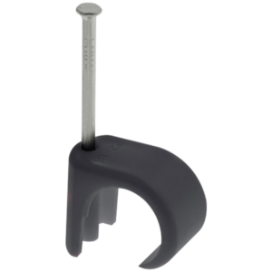 Black 7-10mm Round Cable Clips (100)