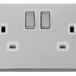 Click Deco Polished Chrome 2 Gang 13A DP Switched Socket