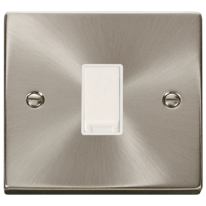 Click Deco Satin Chrome 1 Gang 2 Way 10Ax Switch