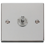 Click Deco Polished Chrome 1 Gang 2 Way 10Ax Toggle Switch