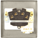 Click Deco Satin Chrome Unswitched Fused Spur Flex Outlet