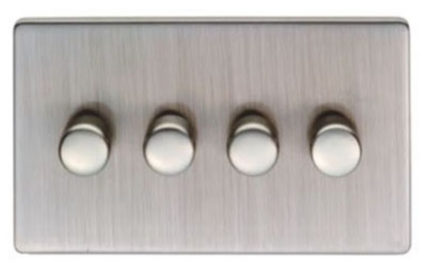 Eurolite Satin Nickel 4 Gang 400w LED Dimmer