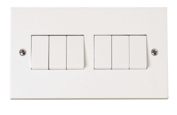 Click Polar 6 Gang 2 Way 10Ax Switch