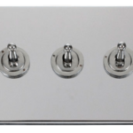 Click Deco Polished Chrome 3 Gang 2 Way 10Ax Toggle Switch