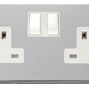Click Deco Polished Chrome 2 Gang 13A DP Switched Socket