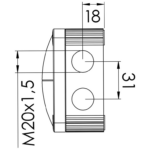 Black 308/5 IP66 Combi Box with Terminal