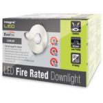 Downlight, Evofire Fire Rated Square IP65, c/w GU10 Holder