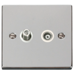 Click Deco Polished Chrome 2 Gang Coaxial & Satellite Socket