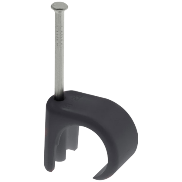 Black 10-14mm Round Cable Clips (100)