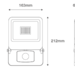Black 30w PIR Floodlight 3000k