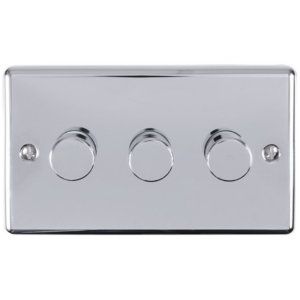 Eurolite Polished Chrome 3 Gang LED Dimmer