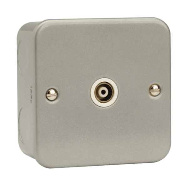 Click Metalclad 1 Gang Isolated Coaxial Socket
