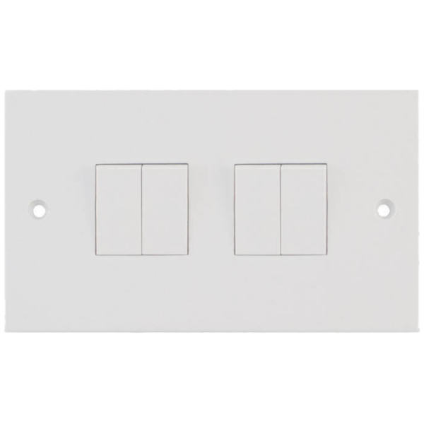 Selectric White 4 Gang 2 Way 10A Switch