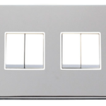 Click Deco Polished Chrome 4 Gang 2 Way Light Switch