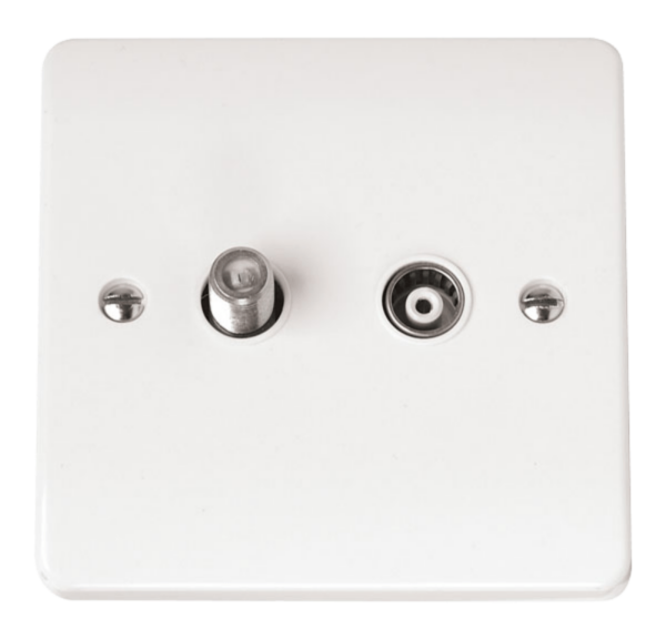 Click Mode 2 Gang Coax & Non-Isolated Satellite Socket