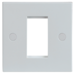 White 1 Gang 1 Module Front Plate