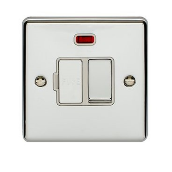 Eurolite Polished Chrome Switched Fused Spur Neon White Insert