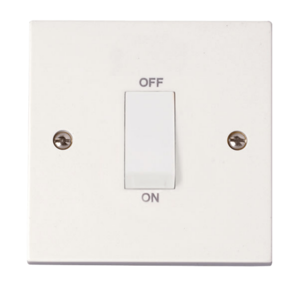 Click Polar 1 Gang 45A DP Switch White Rocker