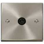 Click Deco Satin Chrome 1 Gang Non Isolated Coaxial Socket