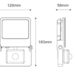 White 20w PIR Floodlight 4000k