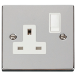 Click Deco Polished Chrome 1 Gang 13A DP Switched Socket