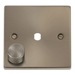 Click Deco Satin Chrome 1 Gang Dimmer Plate & Knob