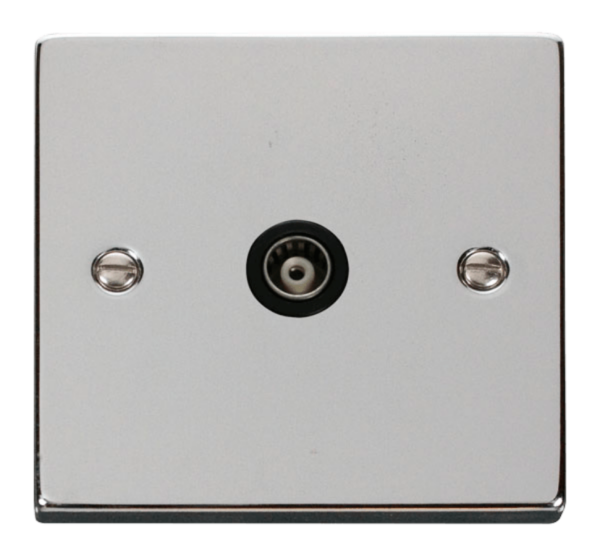 Click Deco Polished Chrome 1 Gang Isolated Coaxial Socket