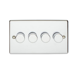 Eurolite Polished Chrome 4 Gang LED Dimmer