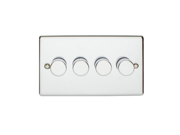 Eurolite Polished Chrome 4 Gang LED Dimmer
