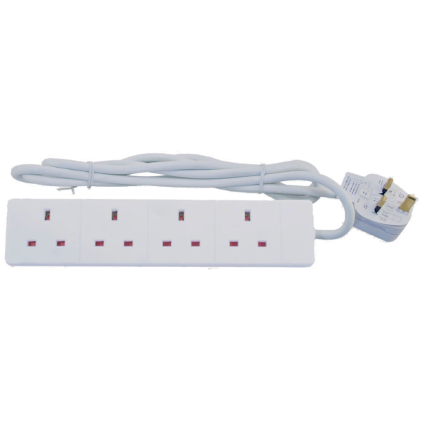 Selectric White 2M 4 Gang 13A Extension Lead
